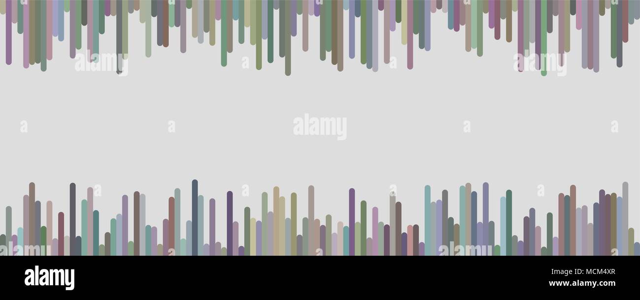 Multicolored banner background template design - vector graphic from vertical rounded stripes Stock Vector
