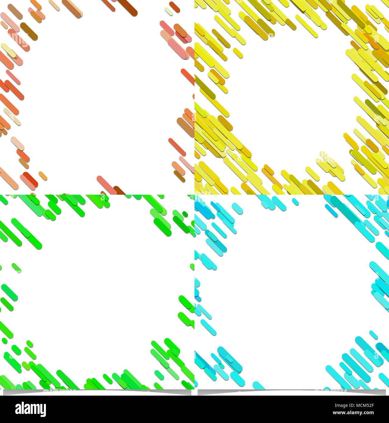 Colorful random diagonal stripe pattern background set Stock Vector
