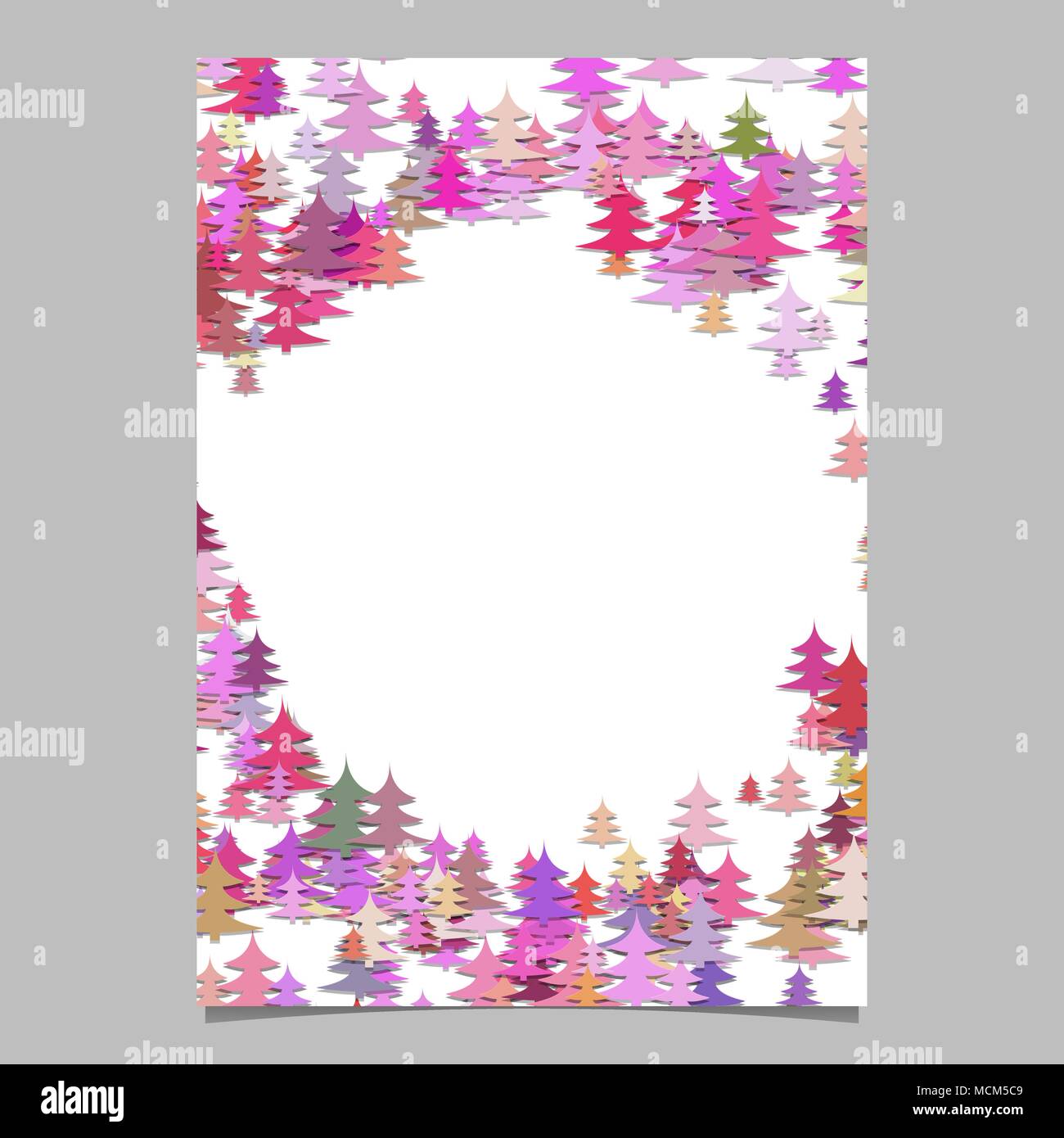 Christmas pine tree flyer template - blank seasonal vector brochure background graphic Stock Vector