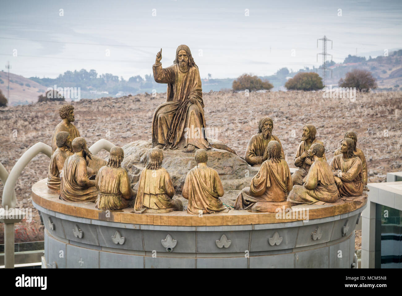 GALILEE, ISRAEL DECEMBER 3 The statues of Jesus and Twelve Apostles