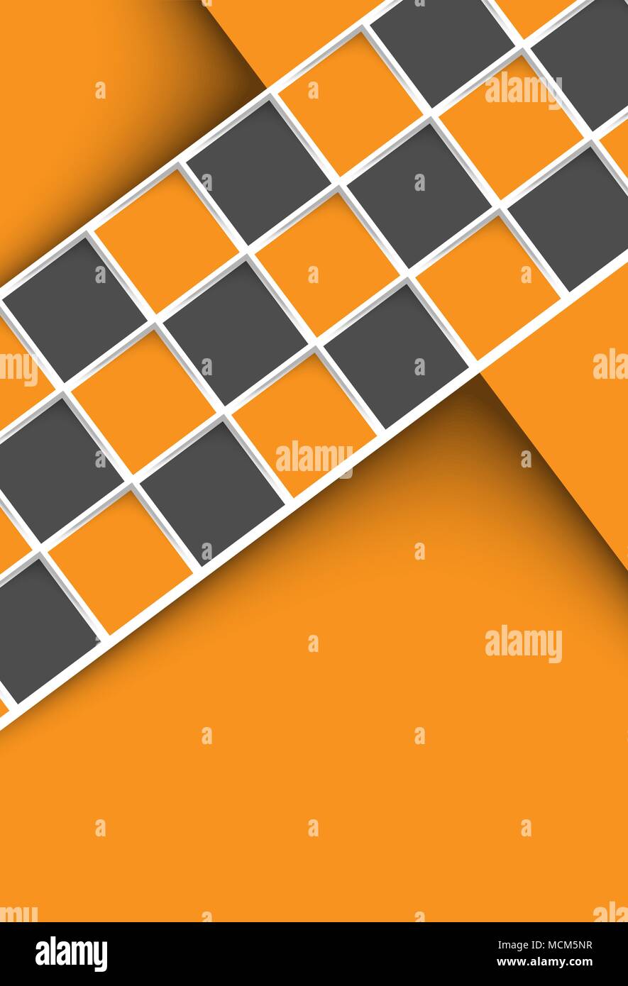 abstract orange vector background template with squares, shadows Stock ...