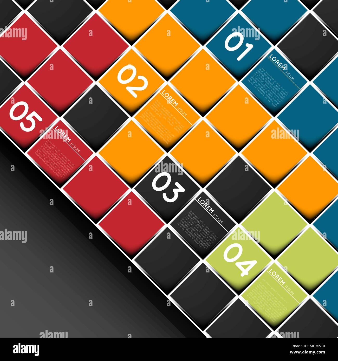 infographic template background with colorful squares, options, icons ...
