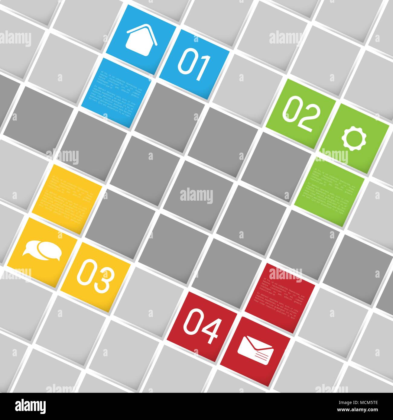 infographic template background with colorful squares, options, icons ...