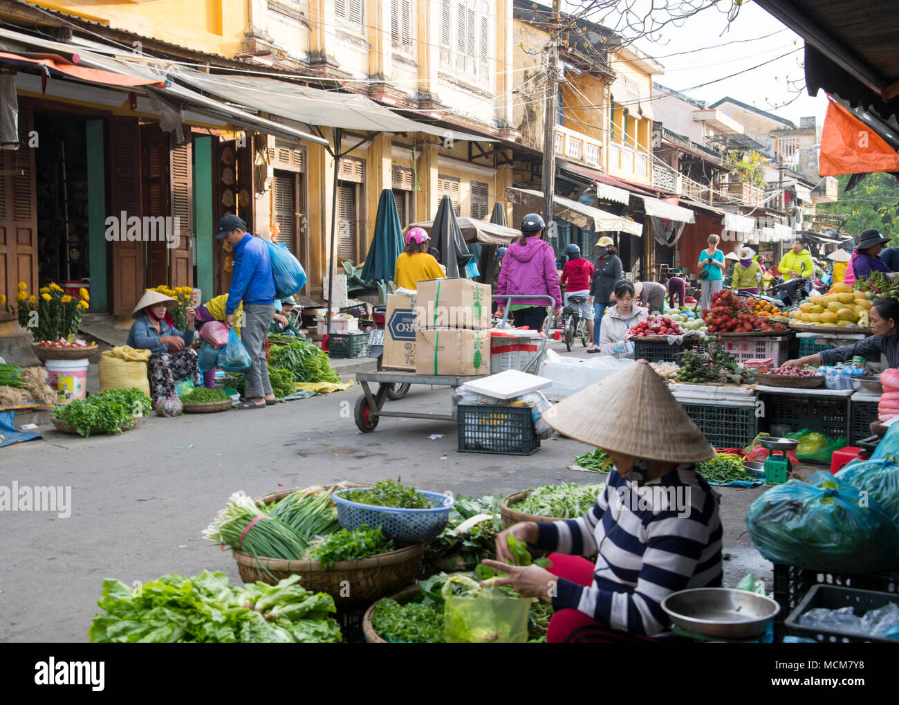 Early morning in the Hoi An market, Quang Nam Province, Vietnam ...