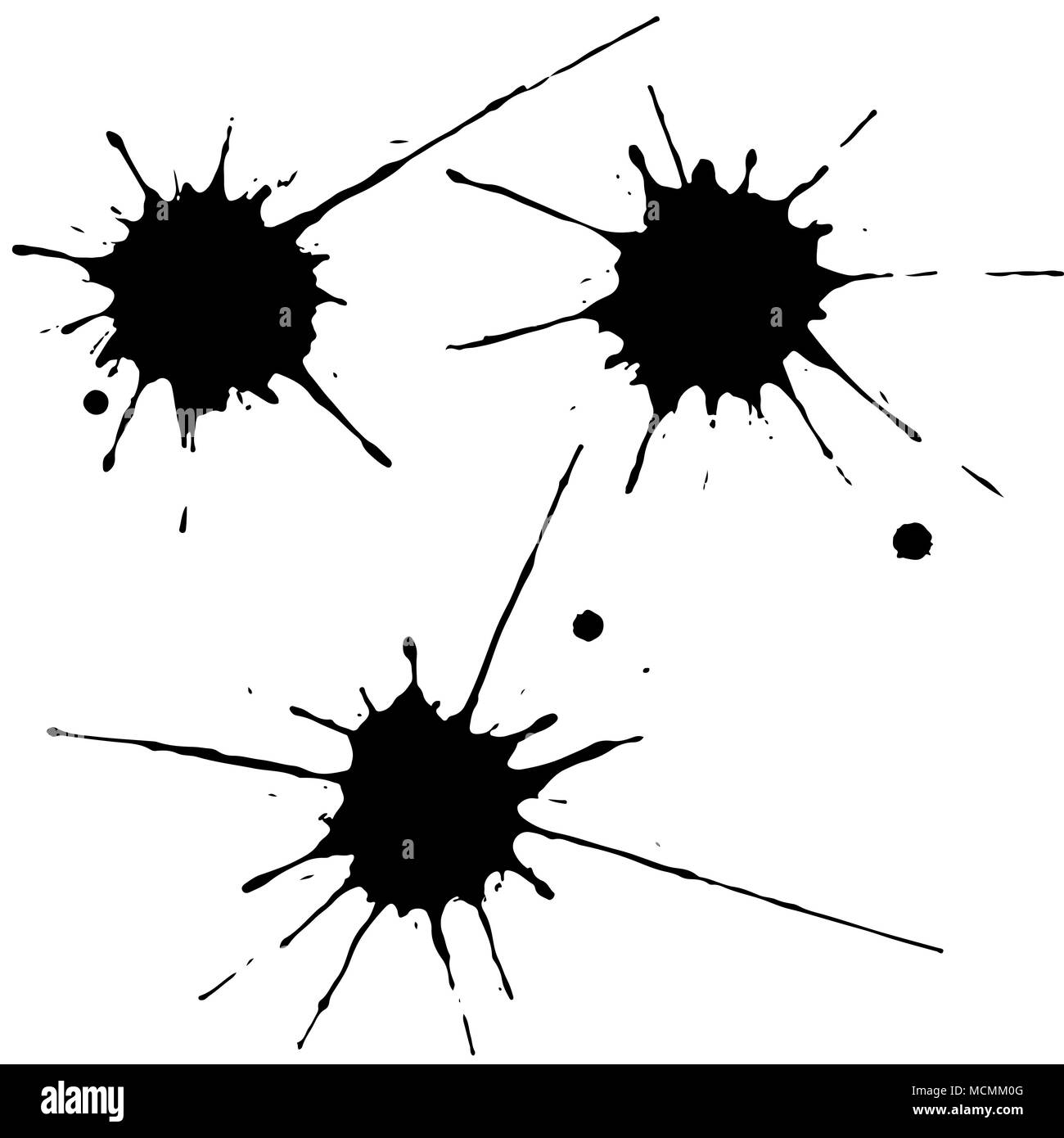 black ink paint spots drops texture isolated on white background set for grunge splash textures vector illustration stock vector image art alamy alamy