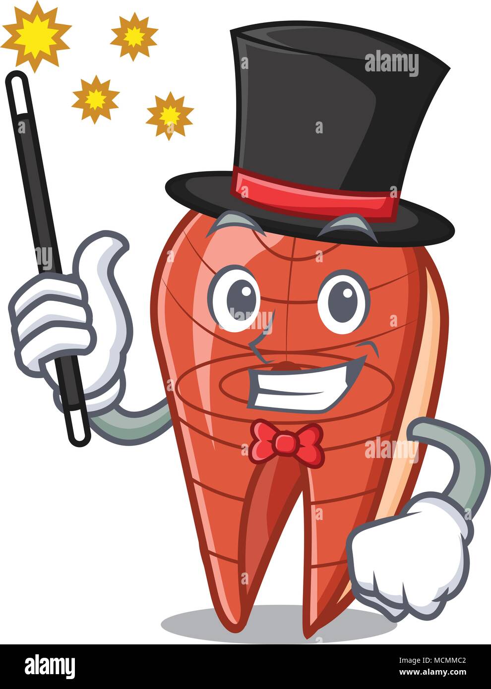 Magic Cartoon Fish Magician fish slice mascot cartoon vector illustration Stock Vector ...