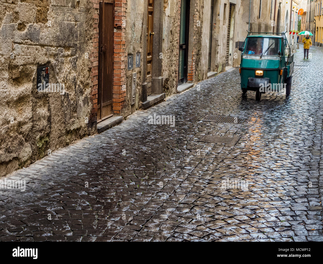 Ape in the town of Orvieto in Umbria, Italy Stock Photo
