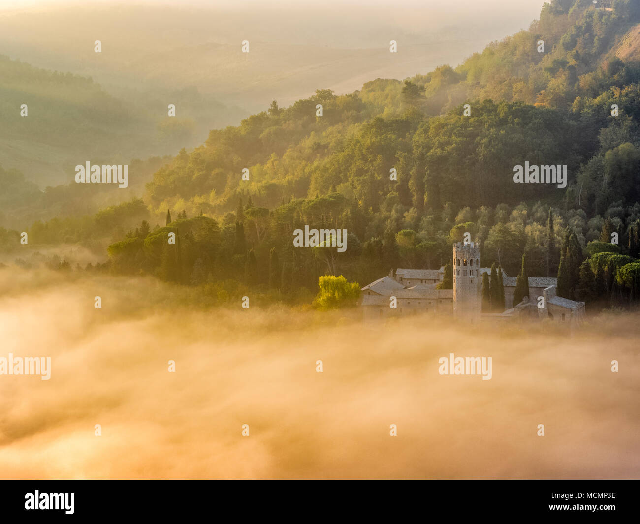 Abbey of Saint Severo in Umbria, Italy Stock Photo