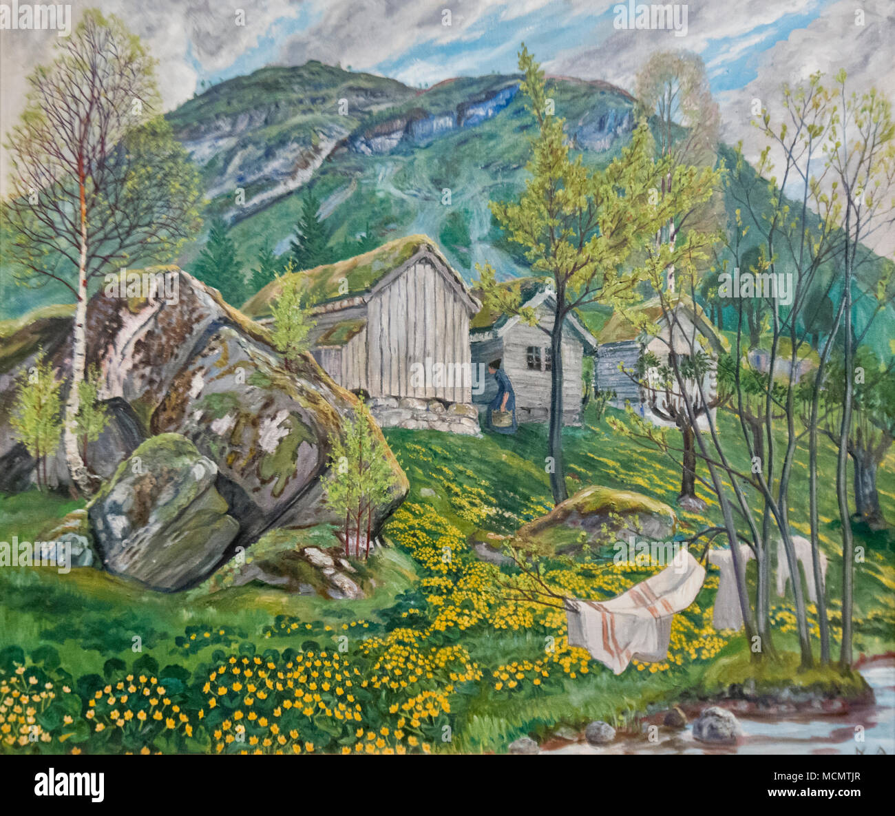 Nikolai Astrup - Old Cotters Farm (1920) Stock Photo