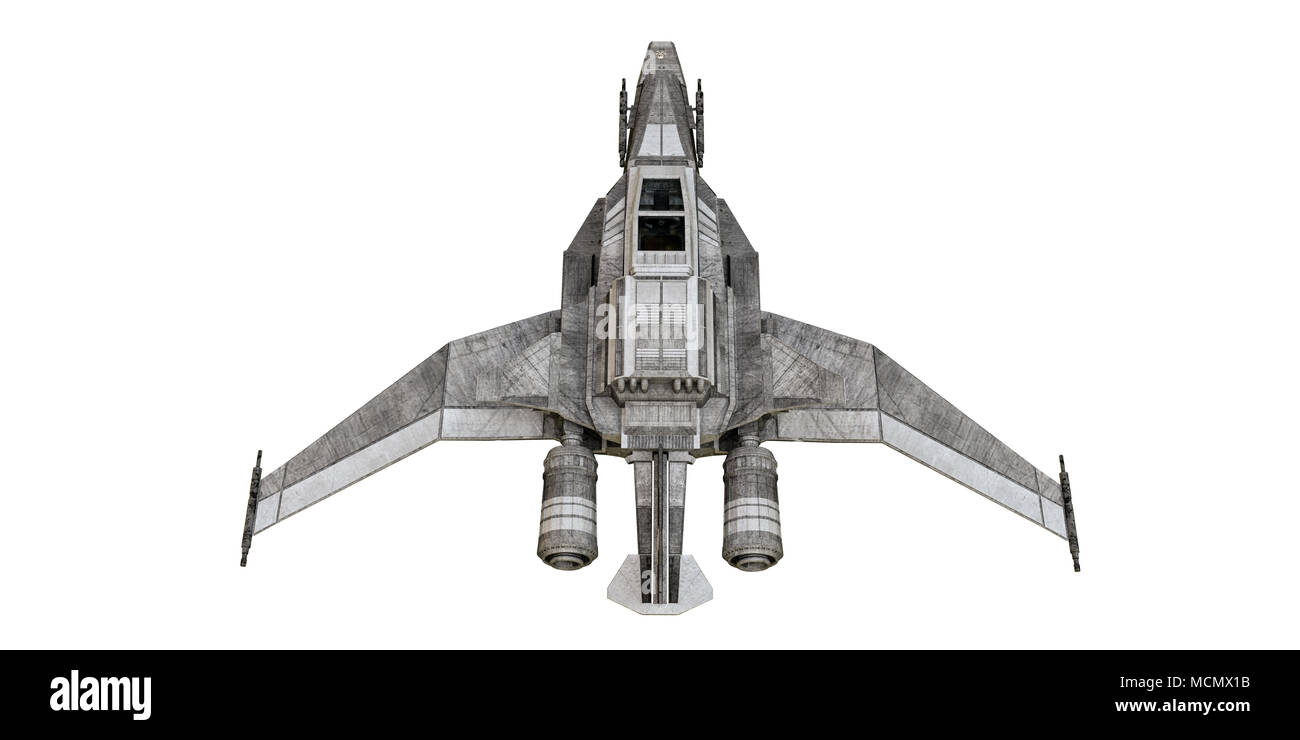 3d illustration of a spaceship fighter isolated on white background Stock Photo