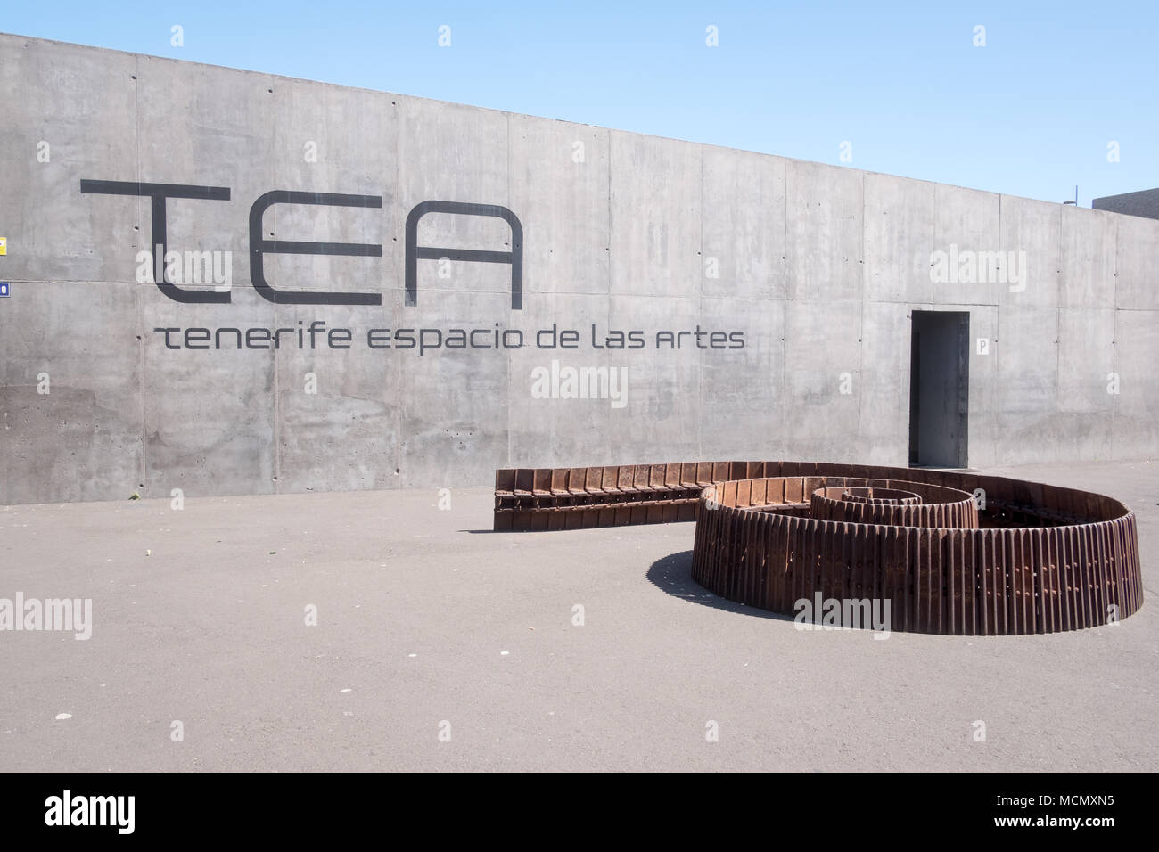 Santa Cruz de Tenerife; a metal sculpure outside the TEA building - Tenerife Espacio de las Artes Stock Photo