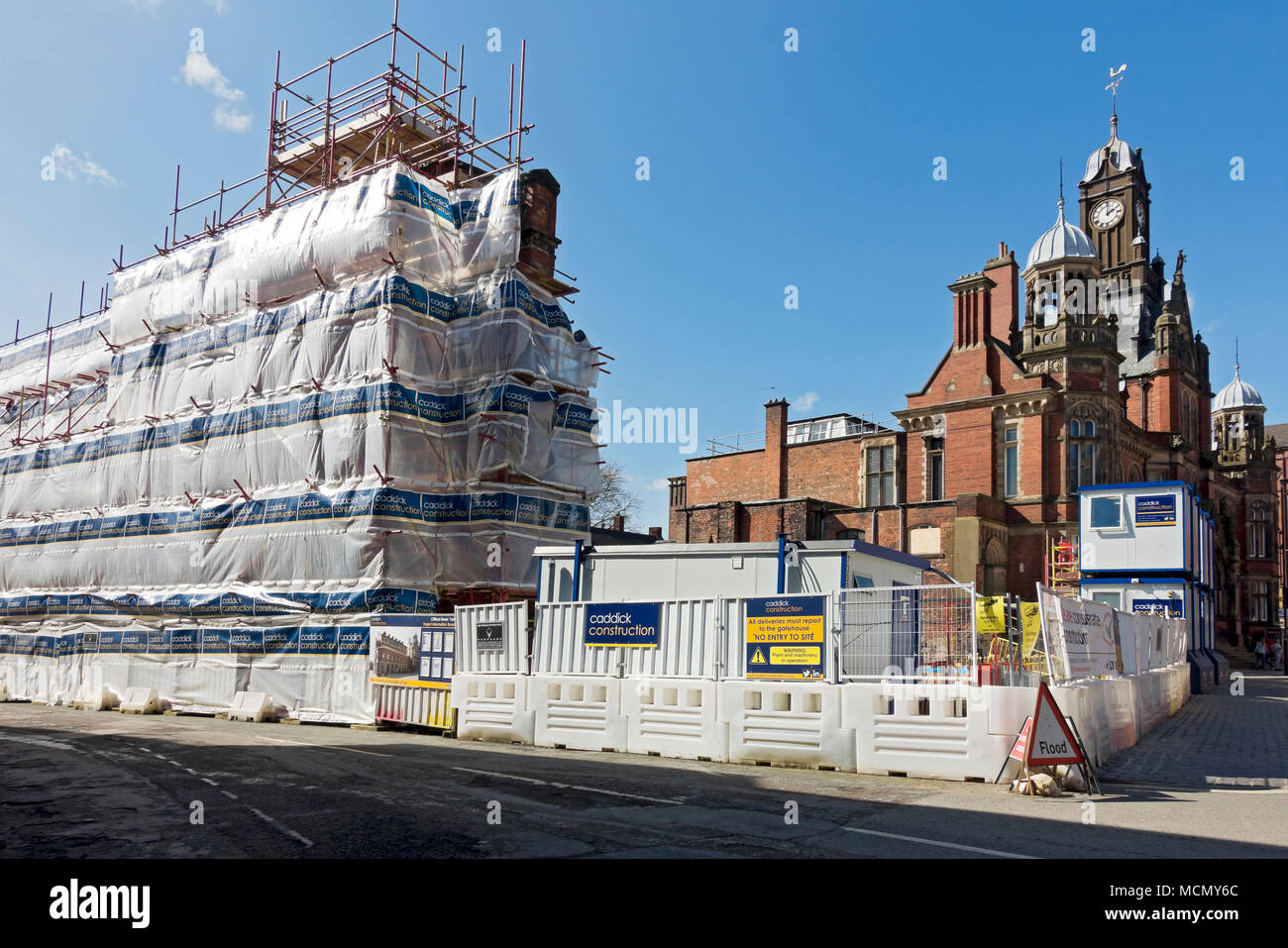 Housing construction building site in the city town centre York North Yorkshire England UK United Kingdom GB Great Britain Stock Photo