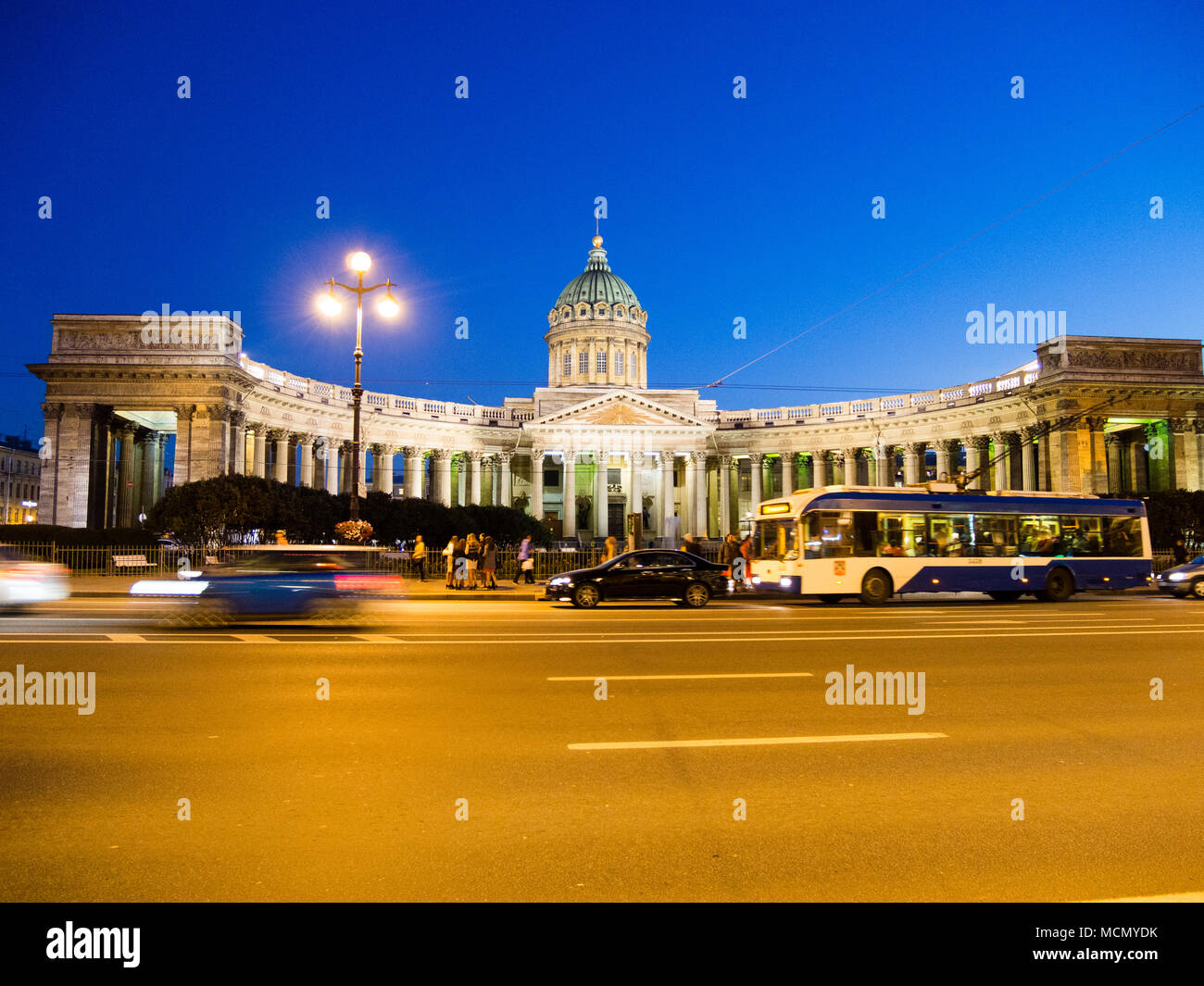 St. Petersburg, Russia: Cathedral of Our Lady of Kazan, Nevsky Prospekt Stock Photo