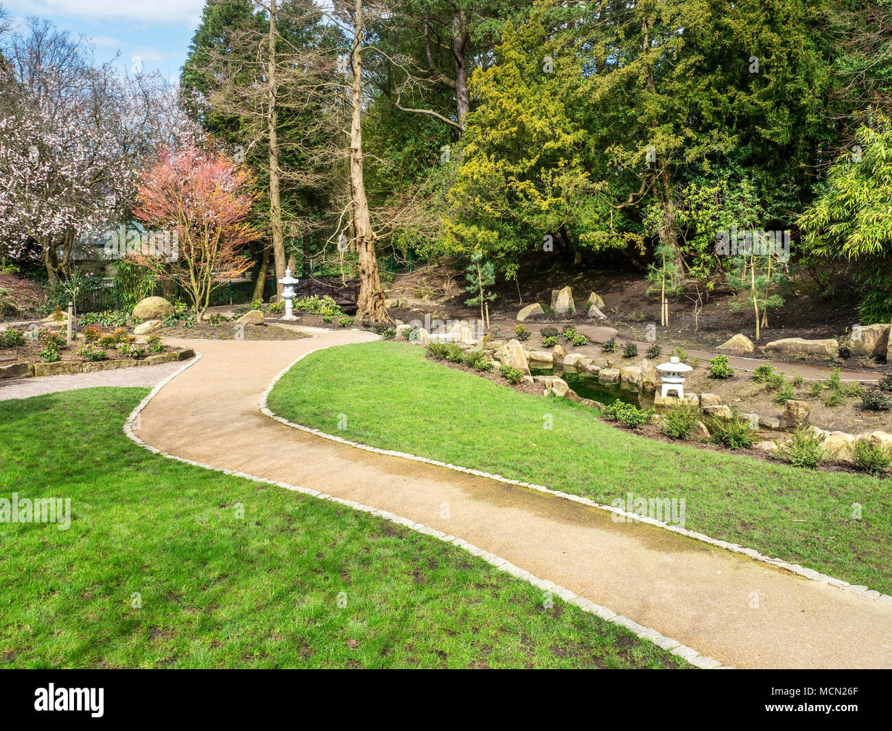 New Japanese Garden in Valley Gardens at Harrogate North Yorkshire