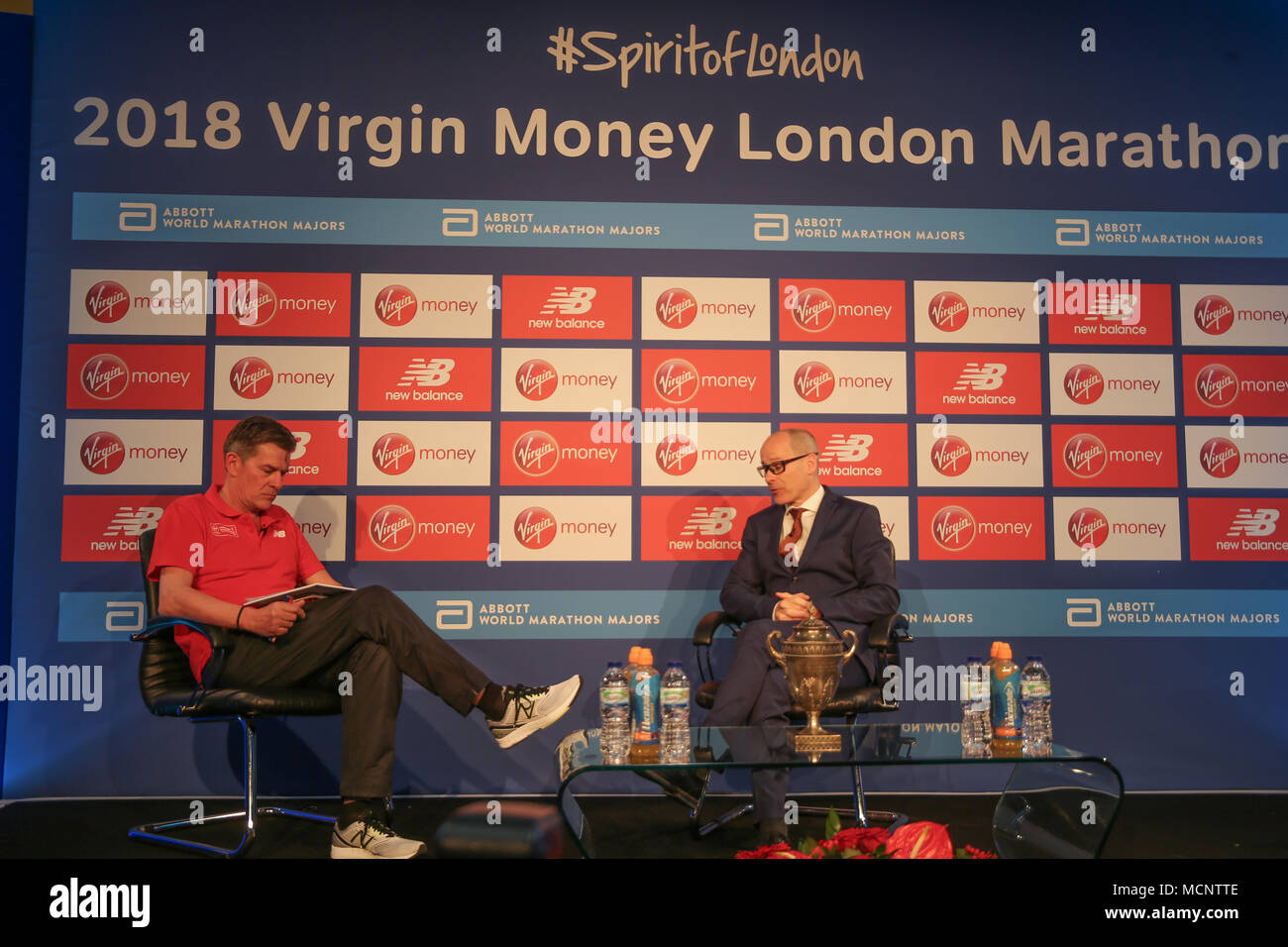 London UK 17 April 2018 Hugh Brasher  Race Director for the London Marathon at a ress conference showing the Credit: Paul Quezada-Neiman/Alamy Live News Stock Photo