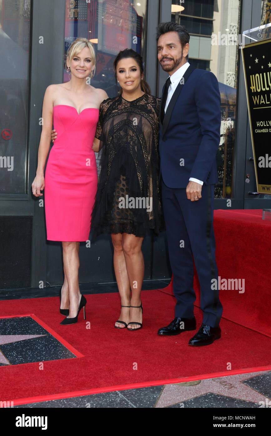 Anna Faris, Eva Longoria, Eugenio Derbez at the induction ceremony for Star on the Hollywood Walk of Fame for Eva Longoria, Hollywood Boulevard, Los Angeles, CA April 16, 2018. Photo By: Priscilla Grant/Everett Collection Stock Photo