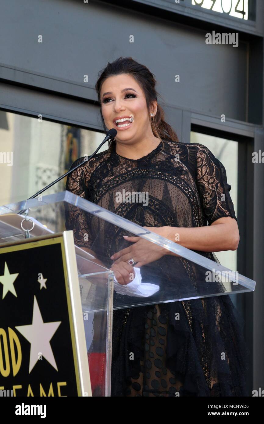 Eva Longoria at the induction ceremony for Star on the Hollywood Walk