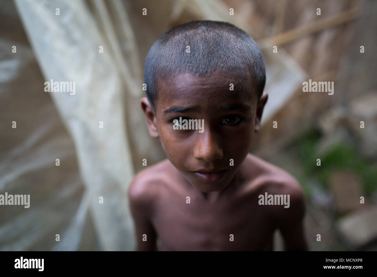 DHAKA, BANGLADESH - APRIL 17 : Portrait of a child in Dhaka, Bangladesh on April 17, 2018. Credit: zakir hossain chowdhury zakir/Alamy Live News Stock Photo