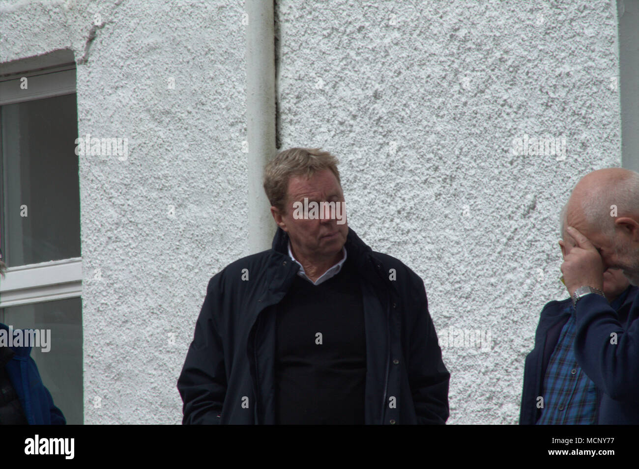 Castletownshend, West Cork, Ireland. 17th April, 2018. Harry Redknapp, former manager of Bournemouth, Tottenham Hotspur, West Ham and Birmingham football clubs payed a visit to the small West Cork village of Castletownshend. Harry was visiting as part of an ongoing project with the GAA and took time to meet and greet the locals, shaking hands and signing autographs. Credit: aphperspective/Alamy Live News Stock Photo