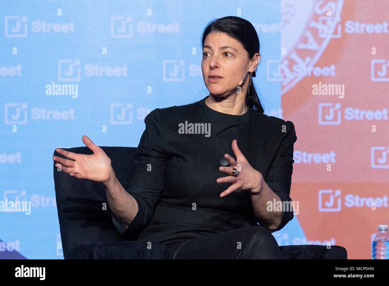 Knesset member Merav Michaeli (Zionist Union) speaking at the J Street National Conference. Stock Photo