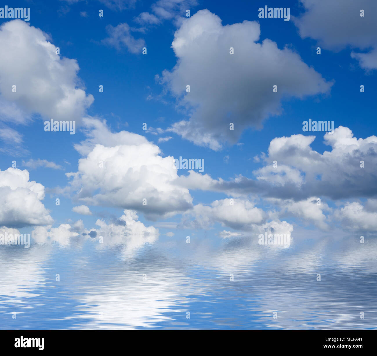 Beautiful sky and clouds over horizon. Blue sky and white clouds ...