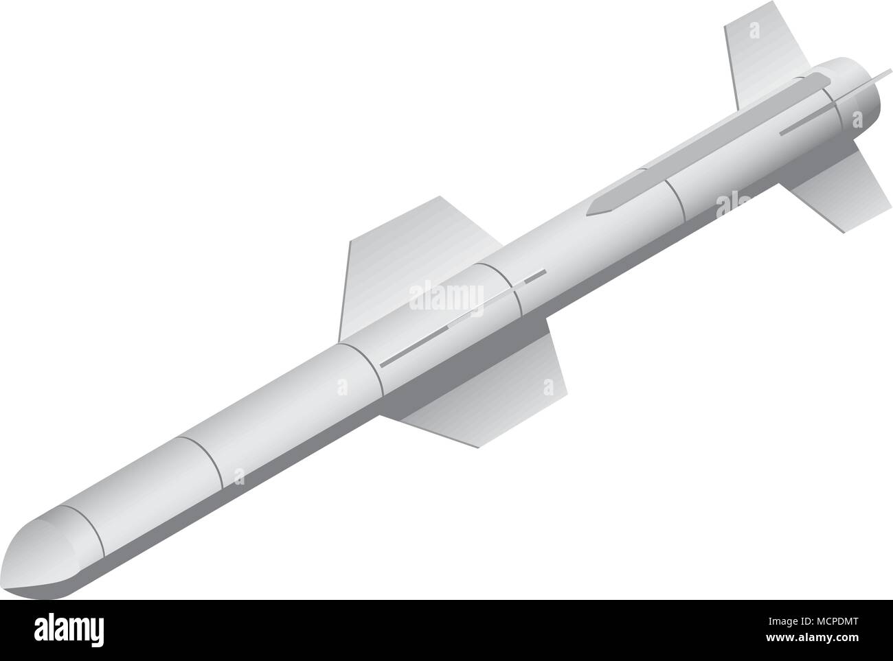 Military Long-range Missile Rocket Vector Illustration Stock Vector