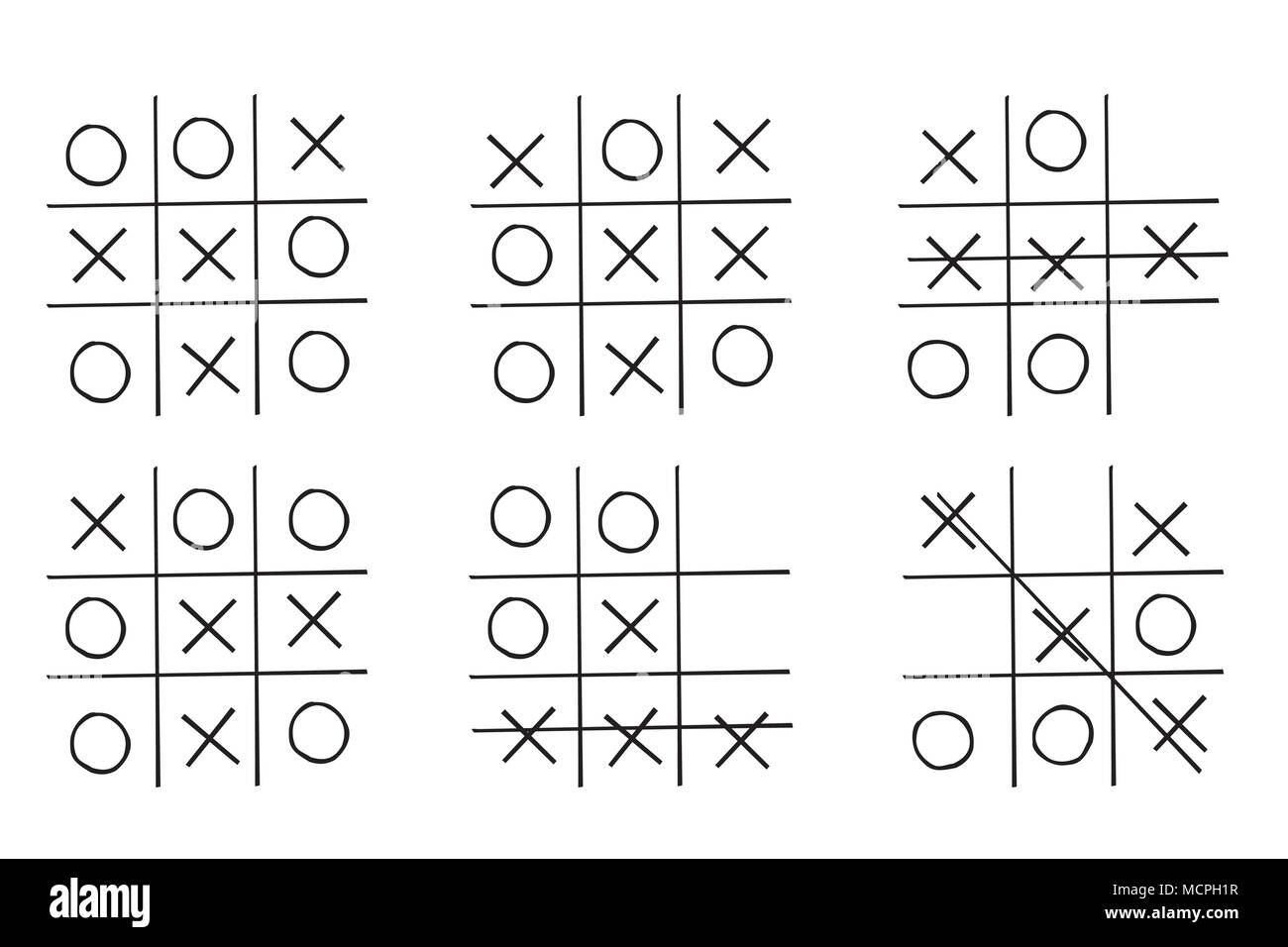 Tic tac toe game isolated on white background Vector Image