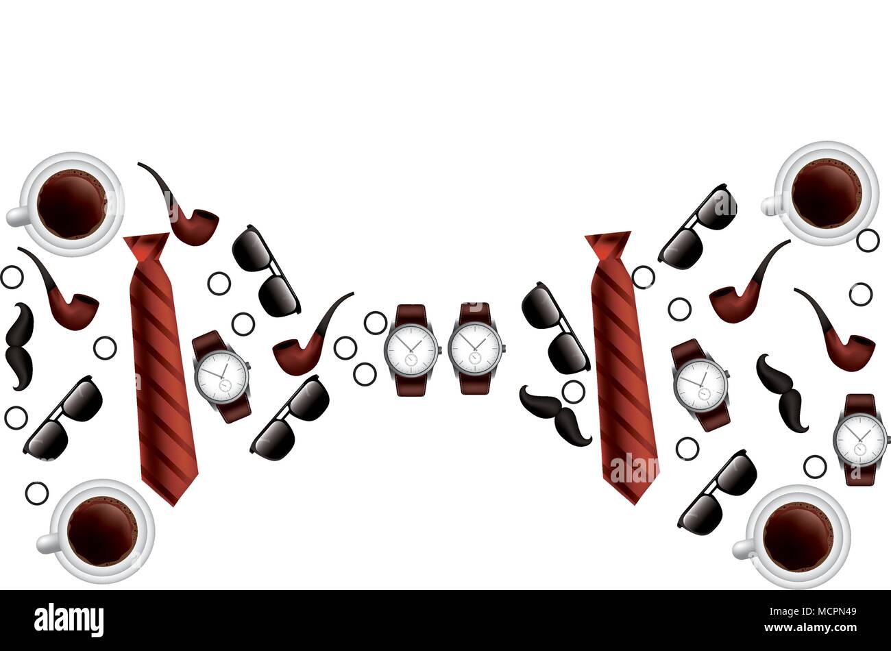 happy fathers day set accessories Stock Vector Image & Art - Alamy