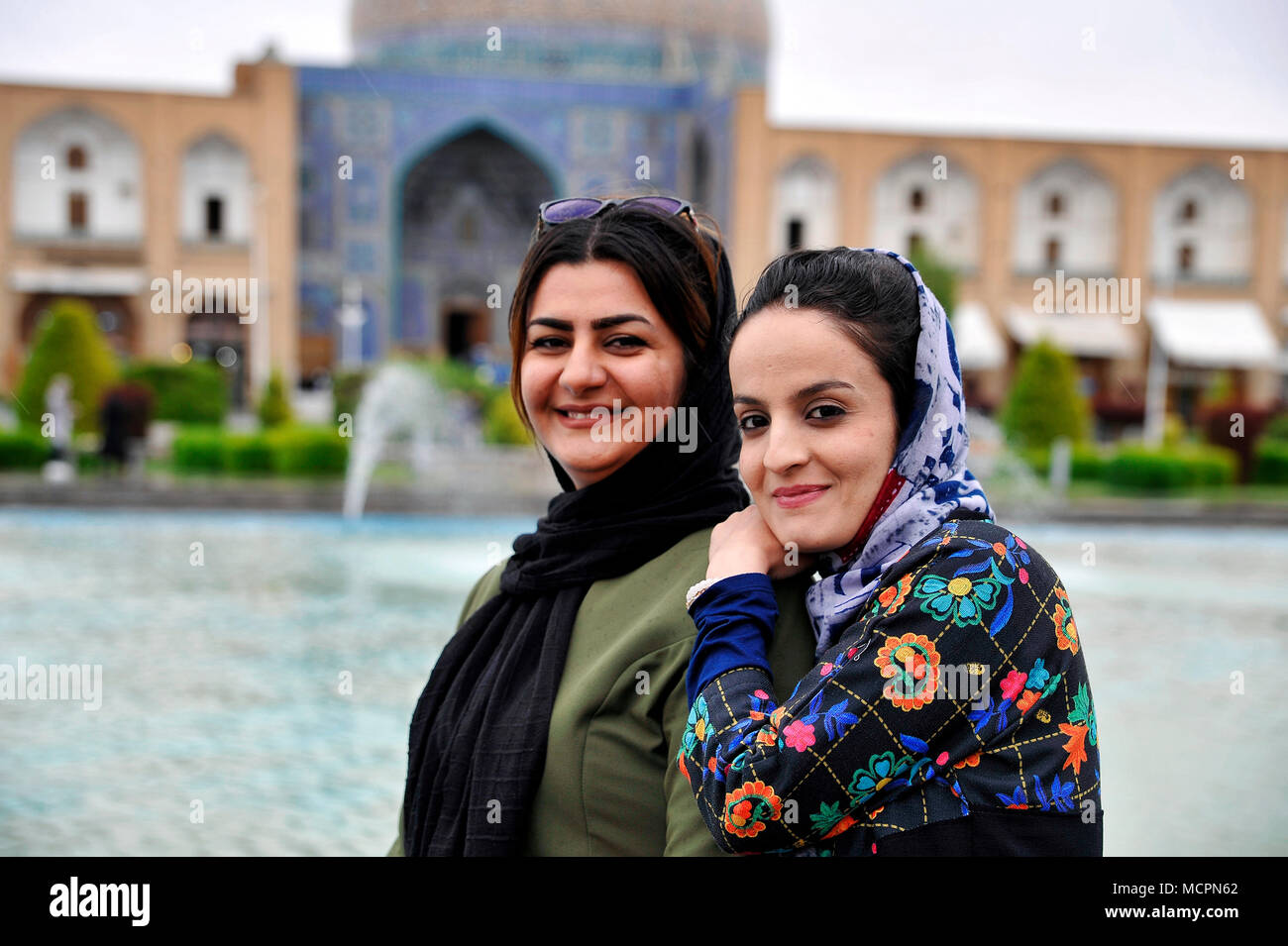 Portrait of girls in Esfahan, Iran Stock Photo