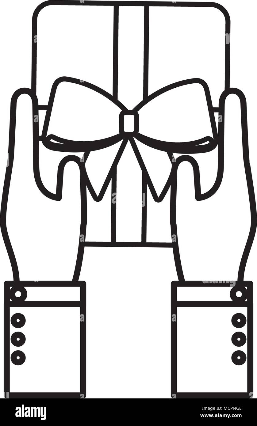 hands with gift box present icon Stock Vector Image & Art - Alamy