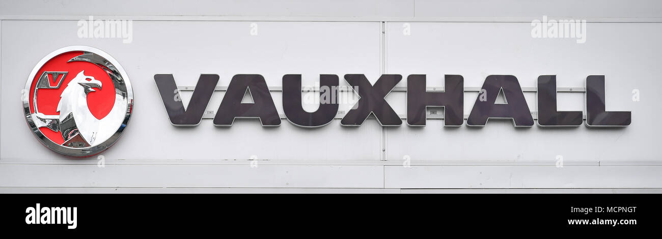 A general view of a Vauxhall dealership forecourt after the company announced it will scale back its dealerships amid falling sales and changes in the way motorists buy cars. Stock Photo