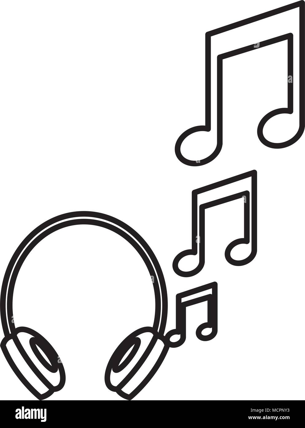 headphones music notes audio image Stock Vector Image & Art Alamy