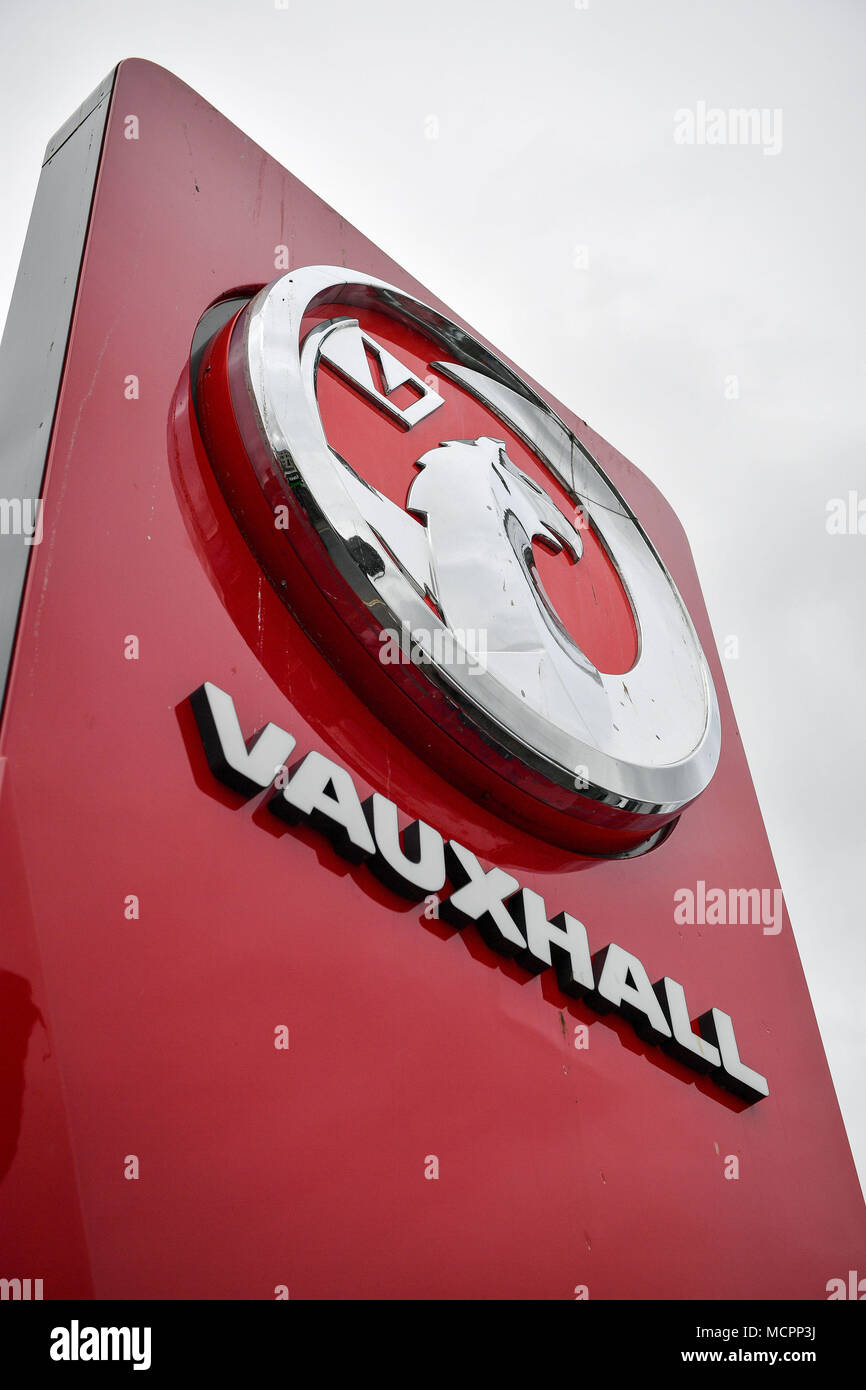 A general view of Vauxhall forecourt after the company announced it will scale back its dealerships amid falling sales and changes in the way motorists buy cars. Stock Photo