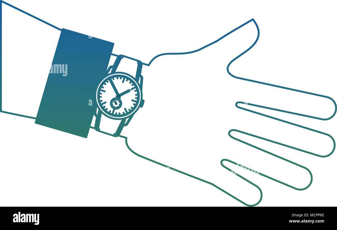 hand of man with wrist watch accessory Stock Vector