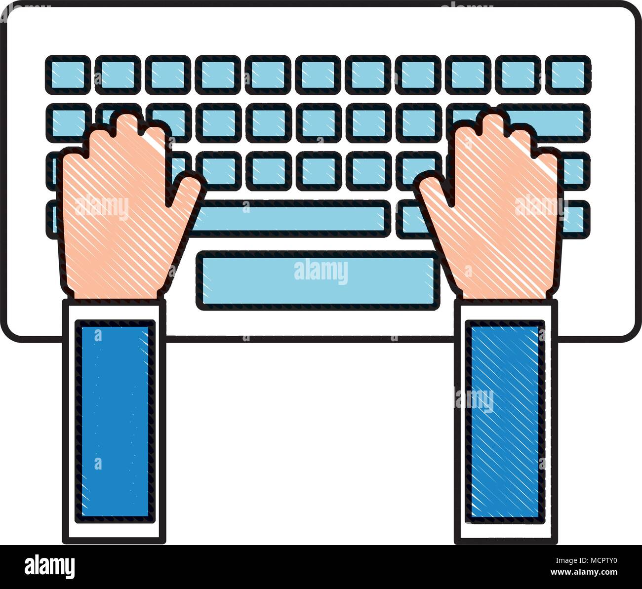 hands using keyboard computer Stock Vector Image & Art Alamy