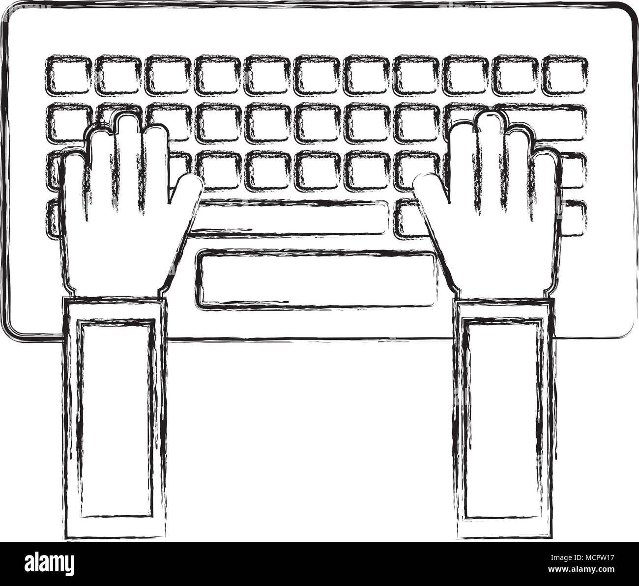 hands using keyboard computer Stock Vector Image & Art Alamy