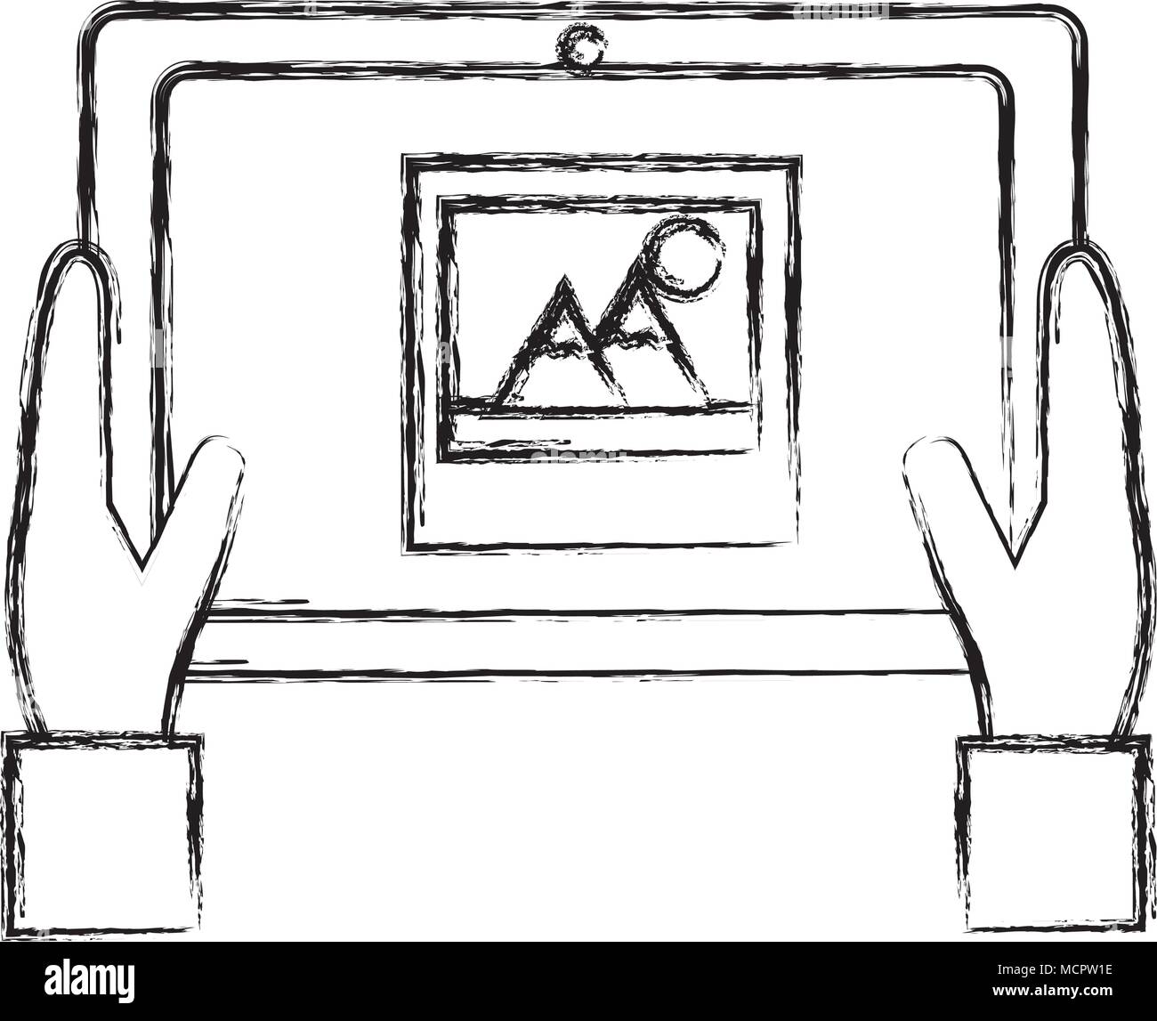 hands using tablet device Stock Vector Image & Art - Alamy