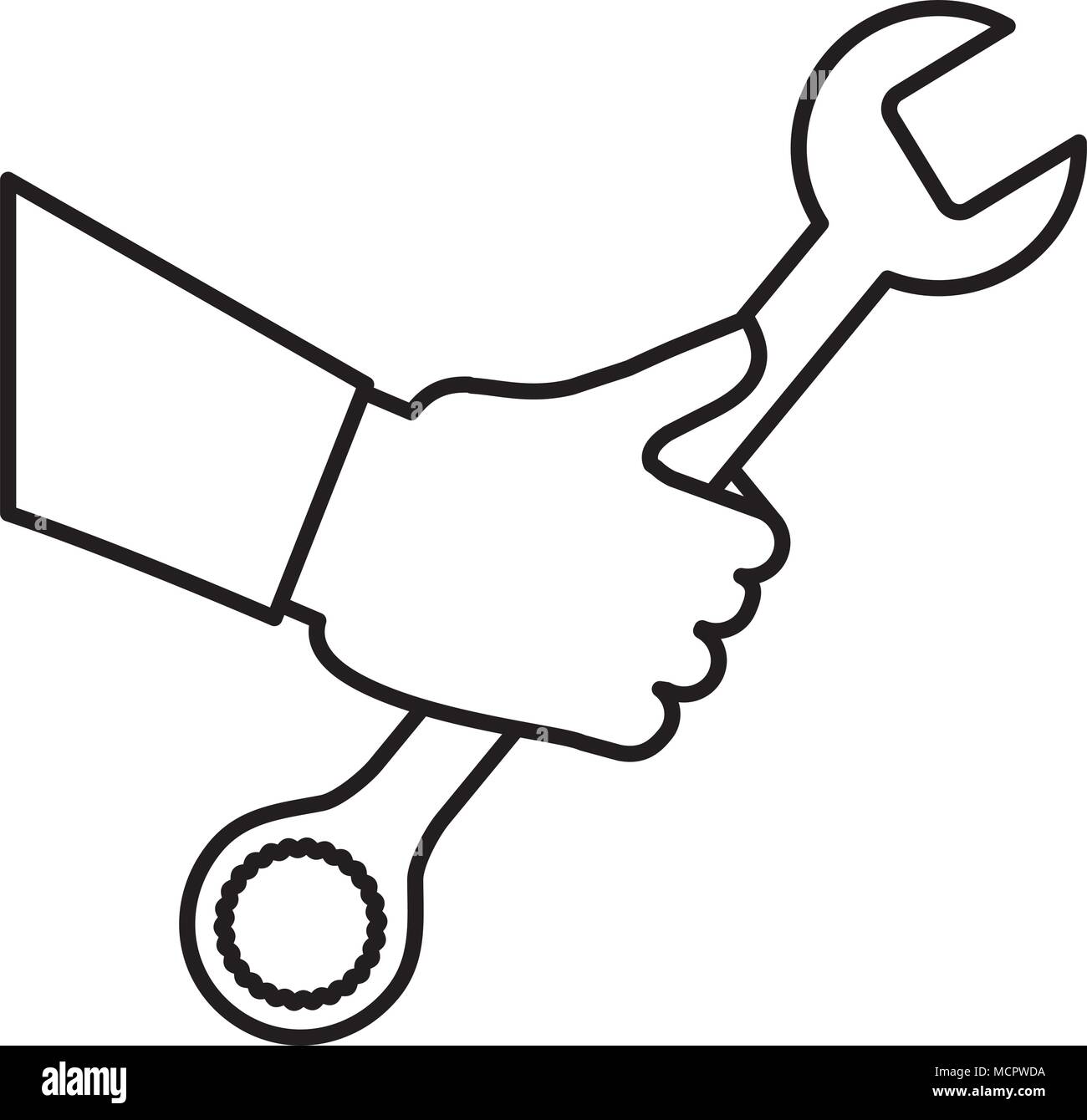 hand with wrench key tool icon Stock Vector Image & Art Alamy