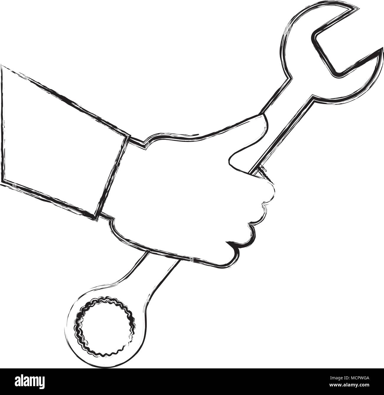 hand with wrench key tool icon Stock Vector Image & Art Alamy