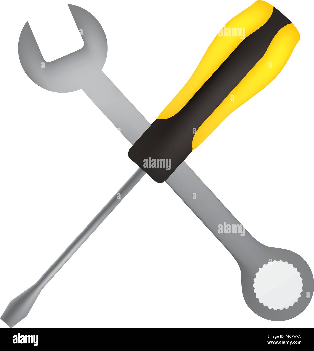 wrench key and screwdriver Stock Vector Image & Art Alamy