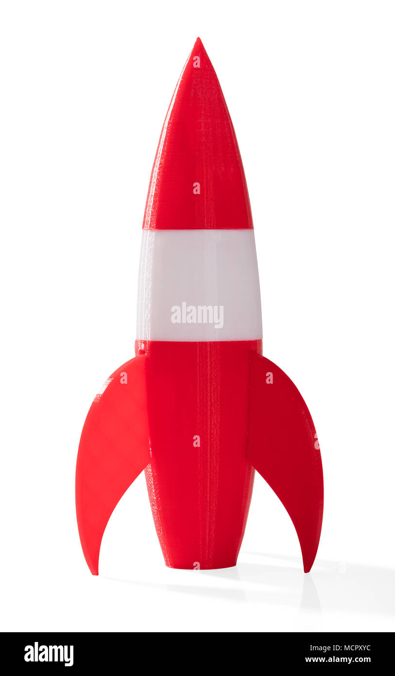 Close-up Of A Rocket On White Background Stock Photo
