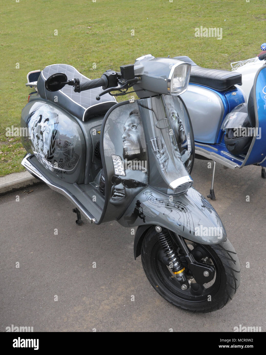 Scooter Club Annual charity run from Duthie Park, Aberdeen Stock Photo