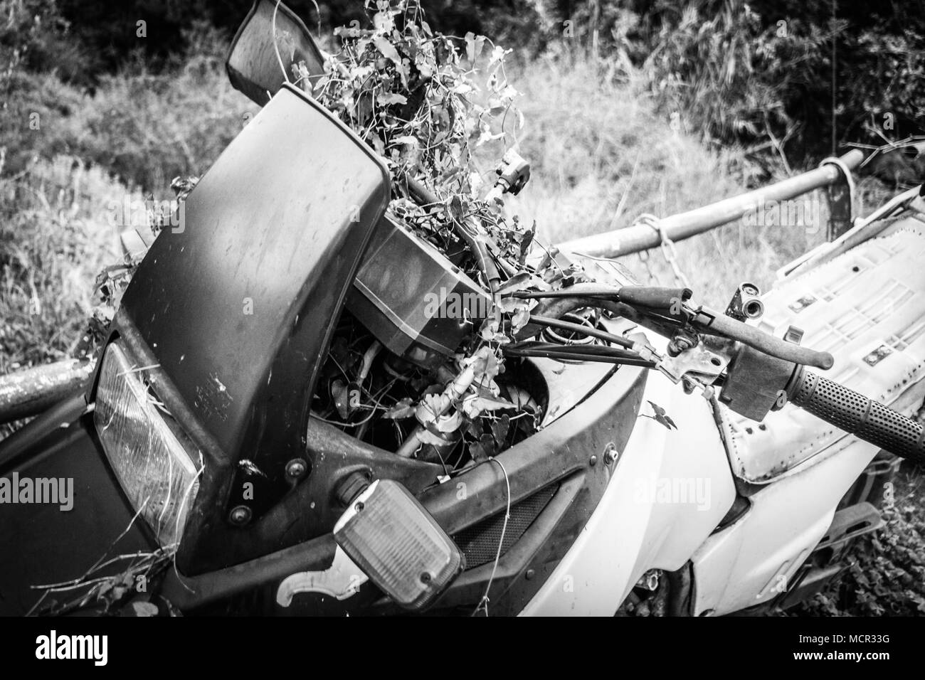 Motorcycle accident Black and White Stock Photos & Images Alamy