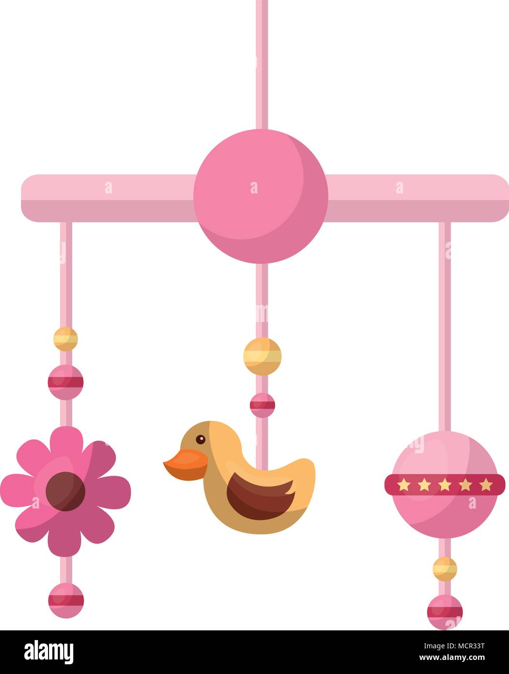 baby mobile hanging isolated icon Stock Vector