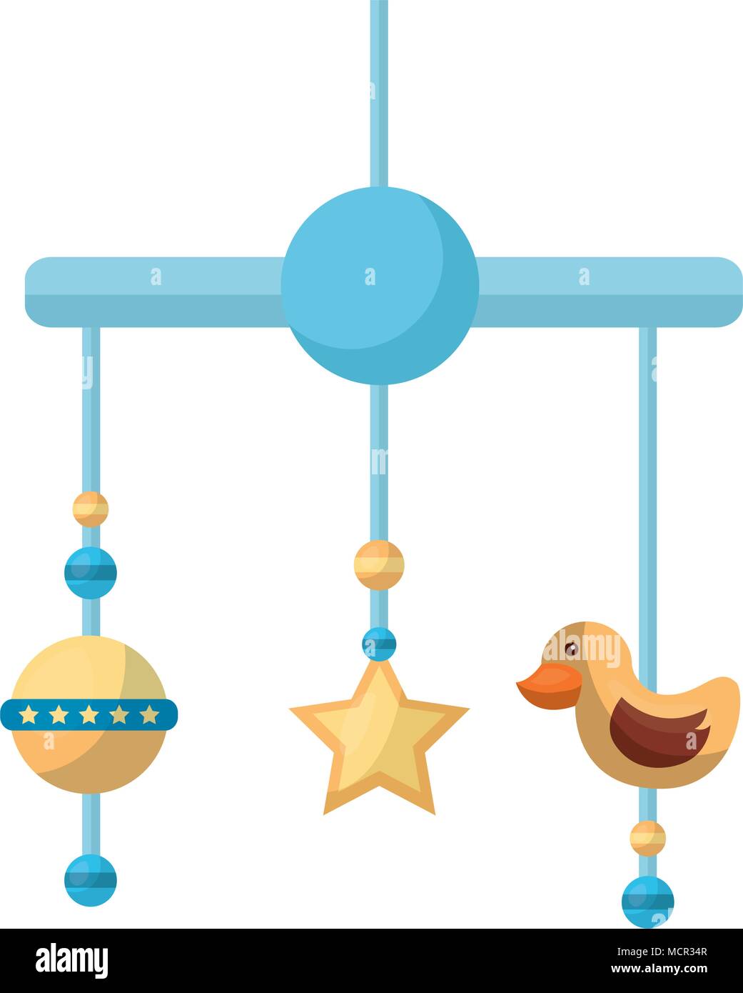 baby mobile hanging isolated icon Stock Vector