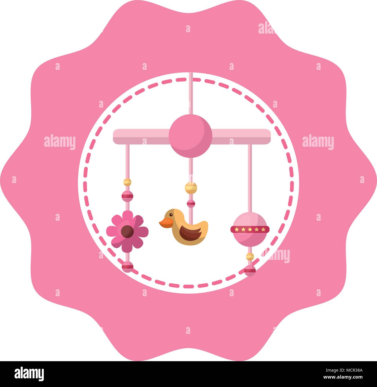 baby mobile hanging lace icon Stock Vector