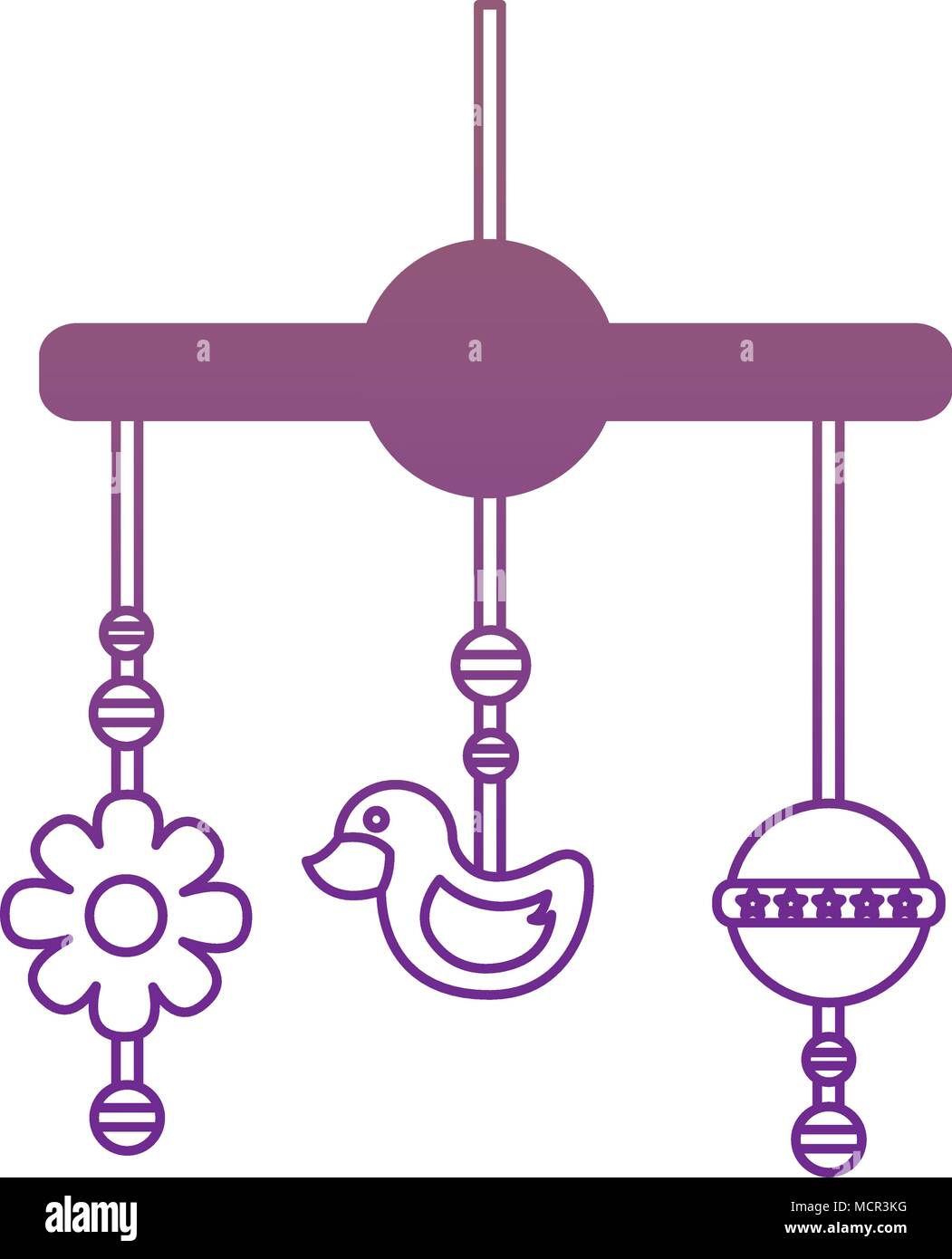 baby mobile hanging isolated icon Stock Vector
