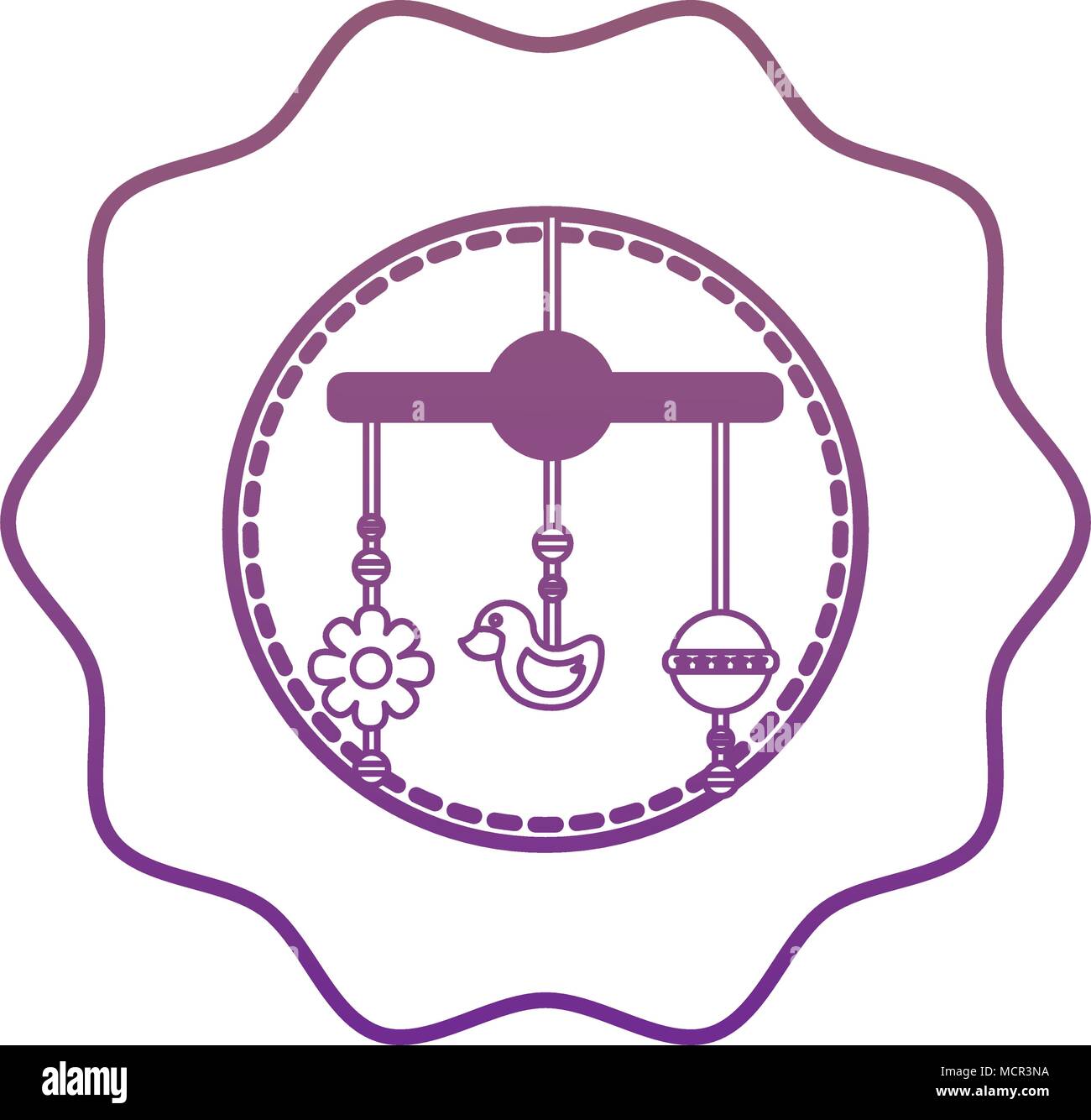 baby mobile hanging lace icon Stock Vector