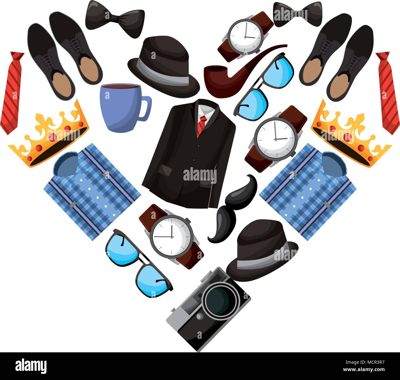 fathers day set icons with heart shape Stock Vector Image & Art - Alamy