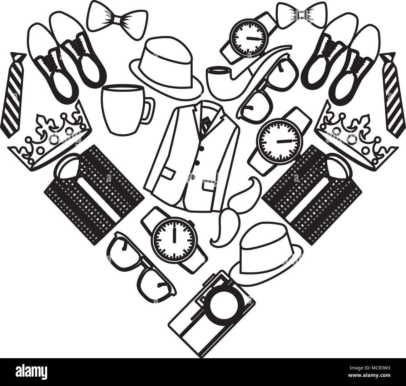 fathers day set icons with heart shape Stock Vector Image & Art - Alamy